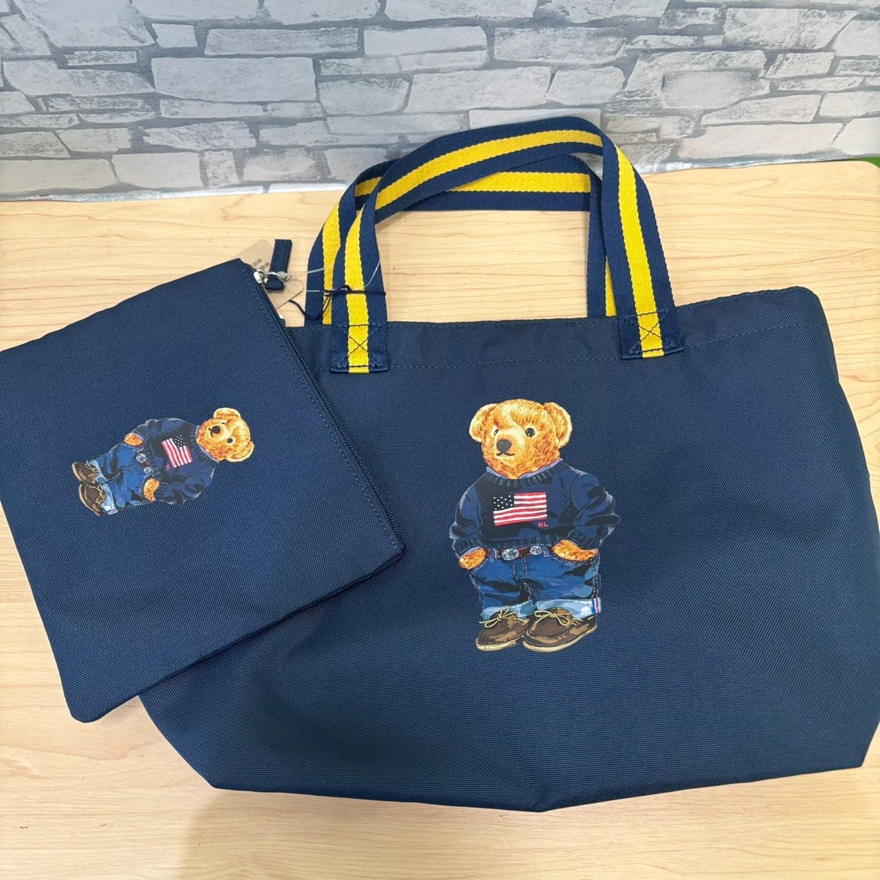 豊】美品 Ralph Lauren ポロ ラルフ ローレン ポロベアー プリント 