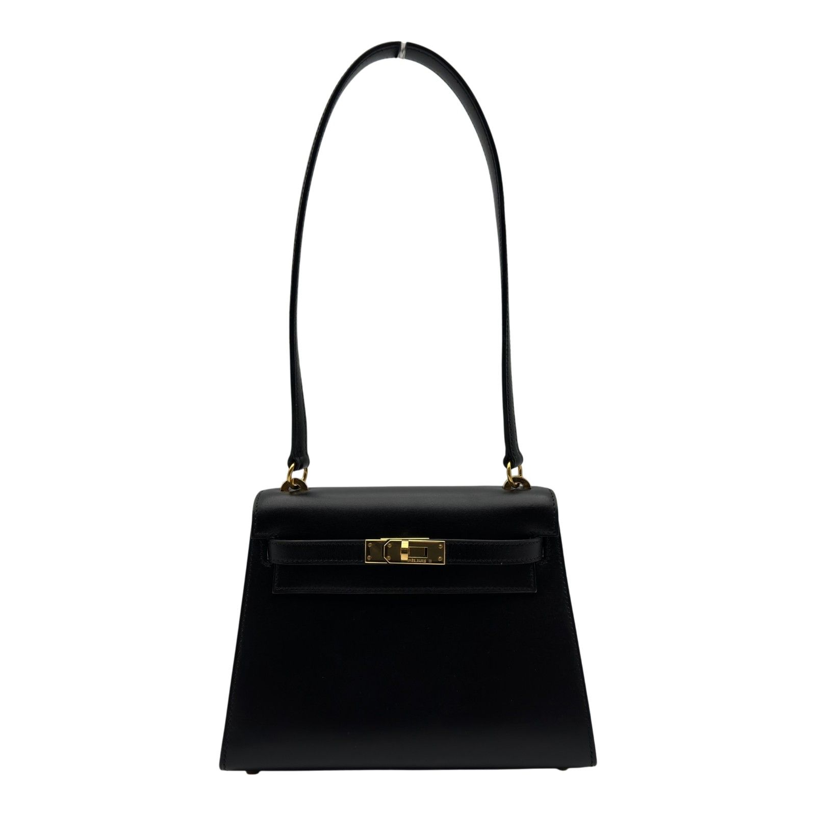 エルメス HERMES ミニケリー20 □C刻 ブラック ゴールド金具 ボックスカーフ レディース ハンドバッグ