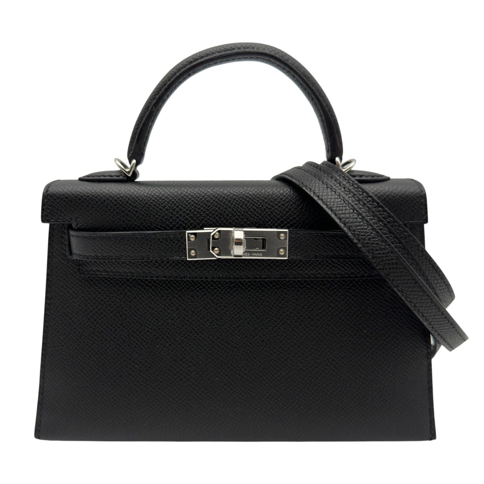 エルメス HERMES ミニケリー2 K刻 ブラック シルバー金具 エプソン レディース ショルダーバッグ