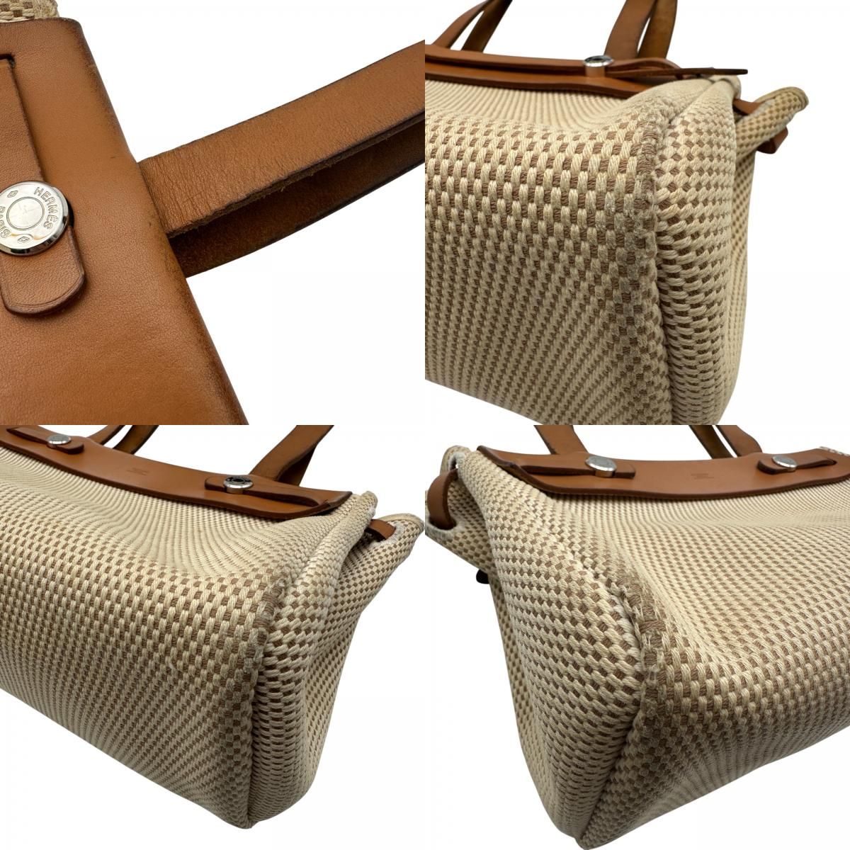 エルメス HERMES エールバッグカバスPM □H刻 ベージュ/ゴールド 