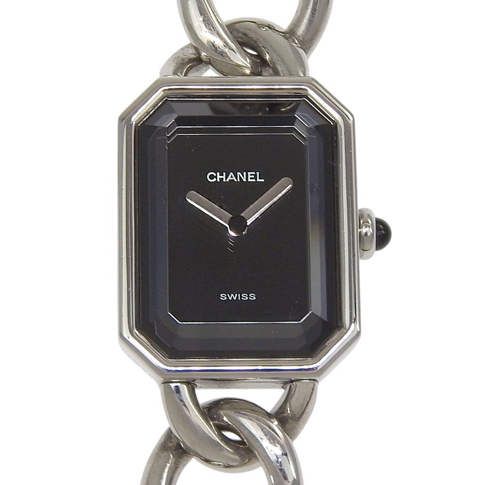 【CHANEL】シャネル プルミエールL H0452 ステンレススチール クオーツ アナログ表示 レディース 黒文字盤 腕時計
