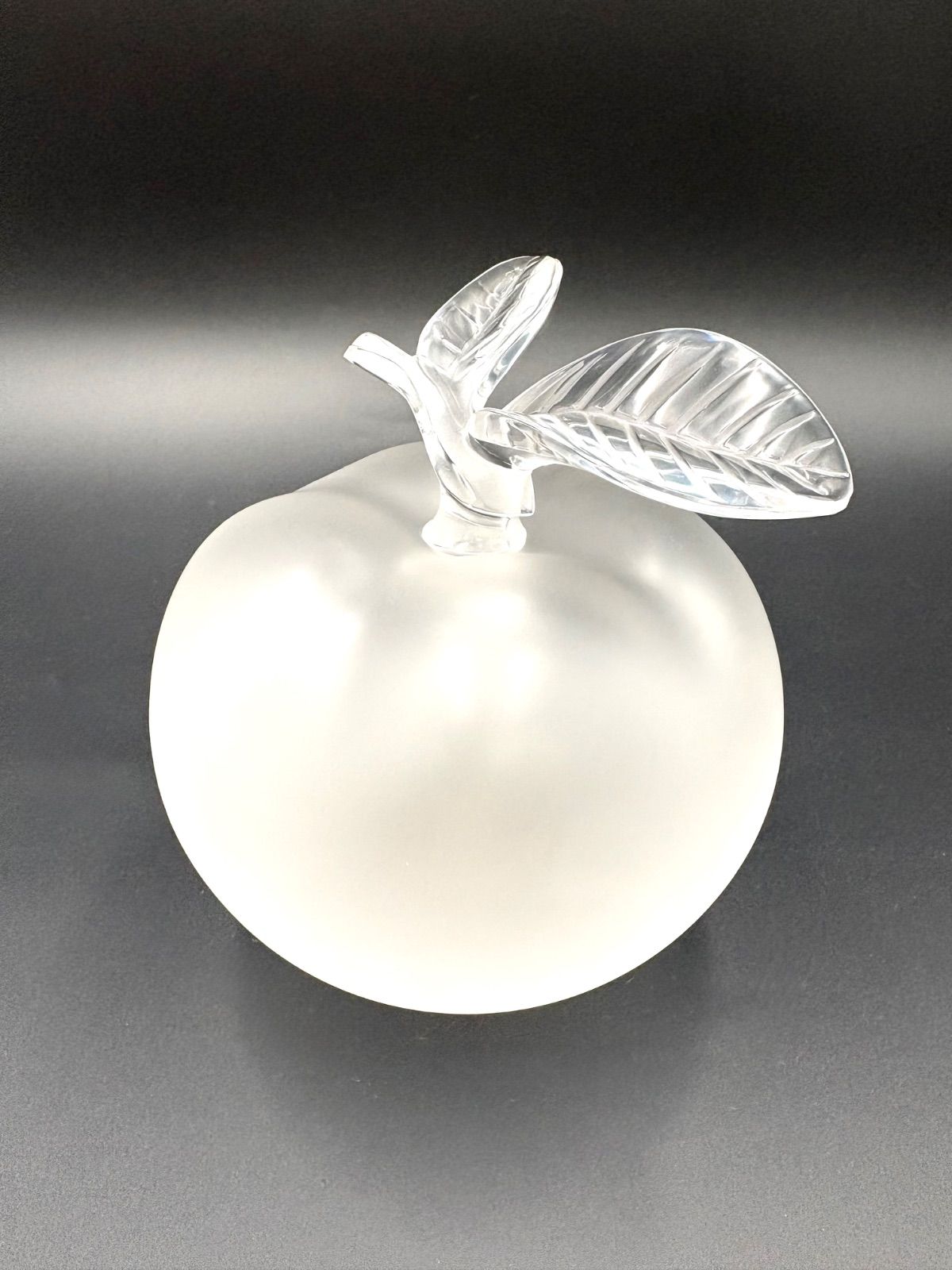 Lalique ラリック クリスタルガラス『Grande Pomme』香水瓶 特大　リンゴ　パフュームボトル オブジェ 直径約12cm