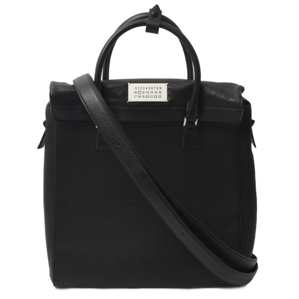 メゾンマルジェラ バッグ メンズ 5AC バーティカル ハンドバッグ ショルダーバッグ カーフ ブラック Maison Margiela 中古