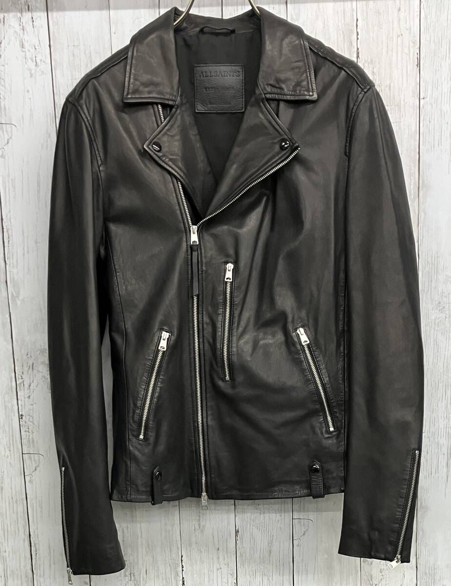 ALLSAINTS ダブルライダースジャケット オールセインツ ラムレザージャケット ブラック sizeXS