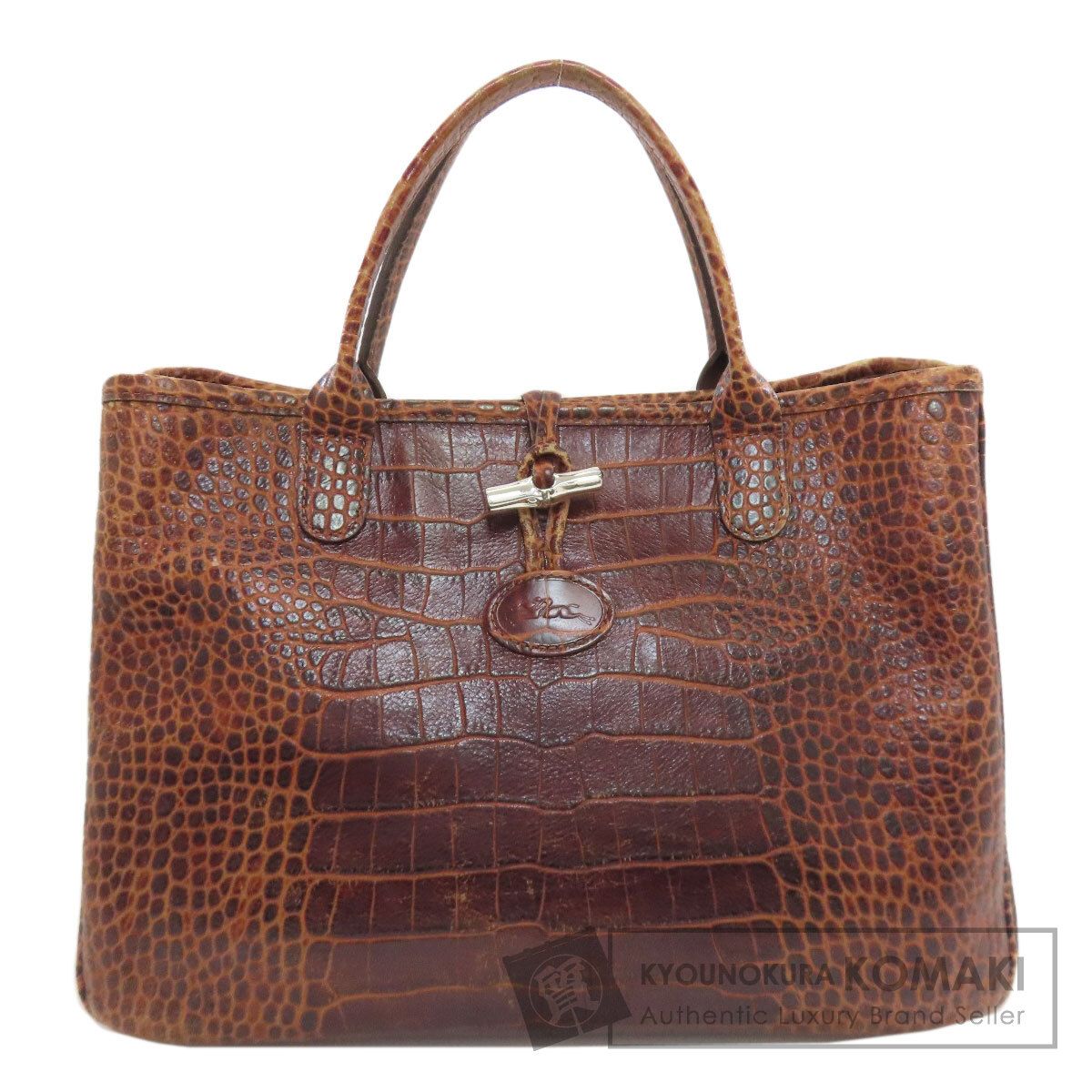 Longchamp ロンシャン ル ロゾ 型押し ハンドバッグ レザー レディース [中古]