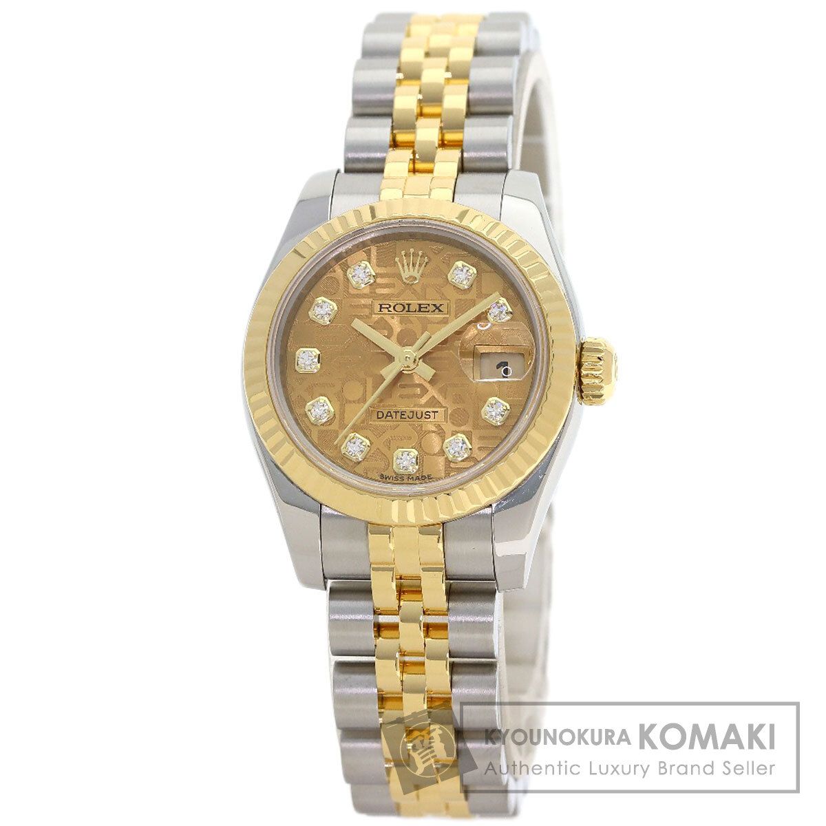 ROLEX ロレックス 179173G デイトジャスト 10P ダイヤモンド 腕時計 SS SSxK18YG K18YG レディース [中古]