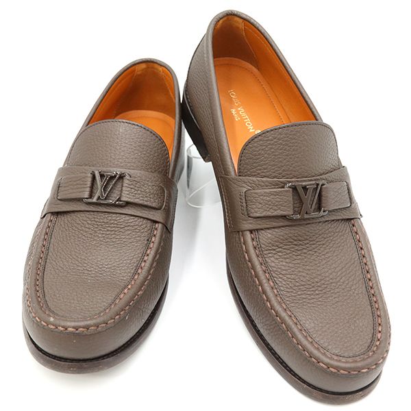 ルイヴィトン LOUIS VUITTON メジャーライン・ローファー レザー ブラウン サイズ9 メンズ 【yy】【中古】4000009801000510
