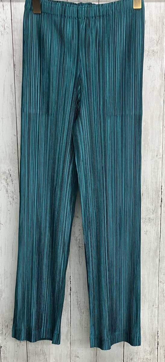 PLEATS PLEASE ISSEY MIYAKE プリーツパンツ プリーツプリーズ イッセイミヤケ グリーン size3