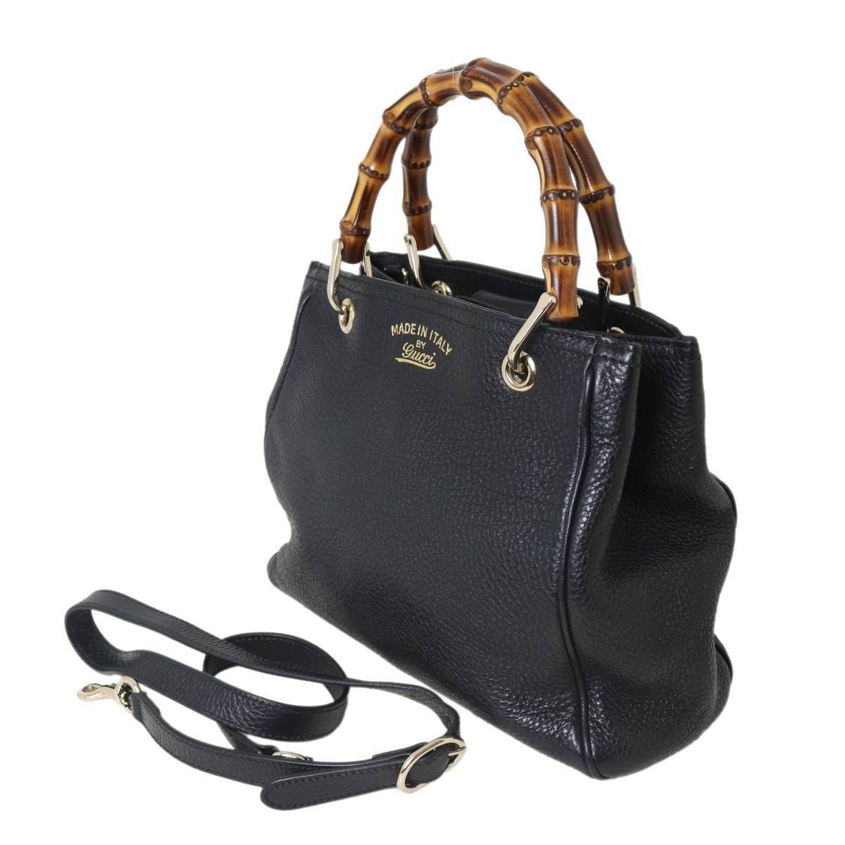 【新品】GUCCI グッチ 2WAY ハンドバッグ ショルダーバッグ バンブー GUCCI/グッチ バンブー2wayハンドバッグ ショルダーバック ブラック