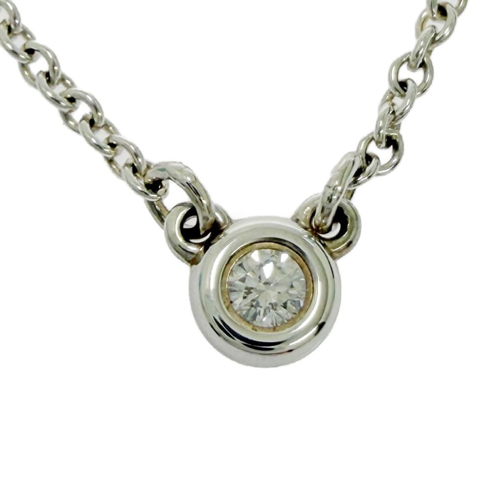 【中古】【箱付き】 TIFFANY&Co. ティファニー シルバー ダイヤモンド バイザヤード ネックレス 1.6g 925刻印 549024 ネックレス