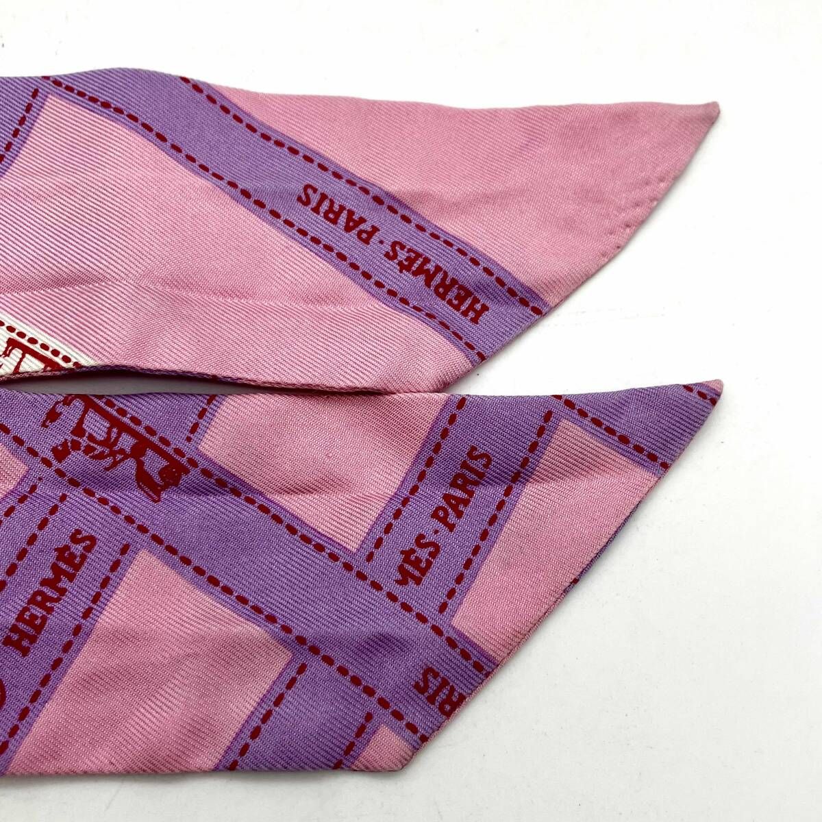 HERMES エルメス ツイリー リボンスカーフ ボルデュック柄 スカーフ 