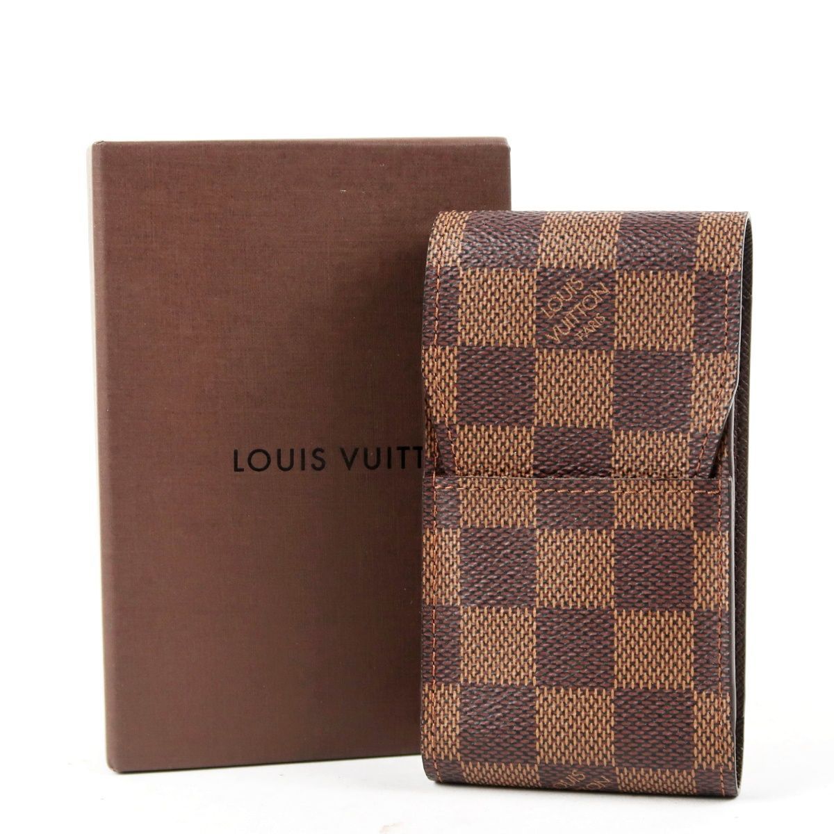 【超美品】LOUIS VUITTON ヴィトン フランス製 ダミエ シガレットケース 煙草入れ 雑貨・小物 レザー ブランド【FA94】