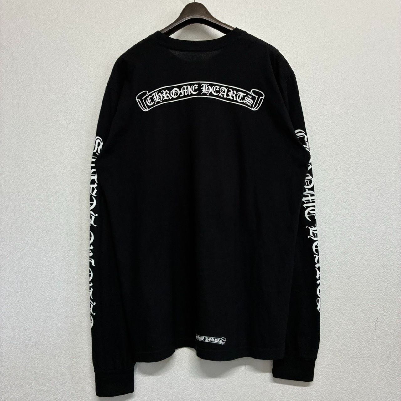 CHROME HEARTS Scroll Label クロムハーツ スクロールラベル バックプリント 黒 ブラック 長袖 Tシャツ ロングTシャツ トップス メンズ レディース XLサイズ 極美品 2533