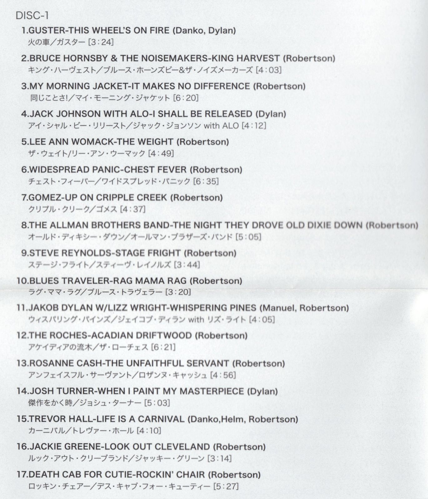 【CD】ENDLESS HIGHWAY~The music of The Band