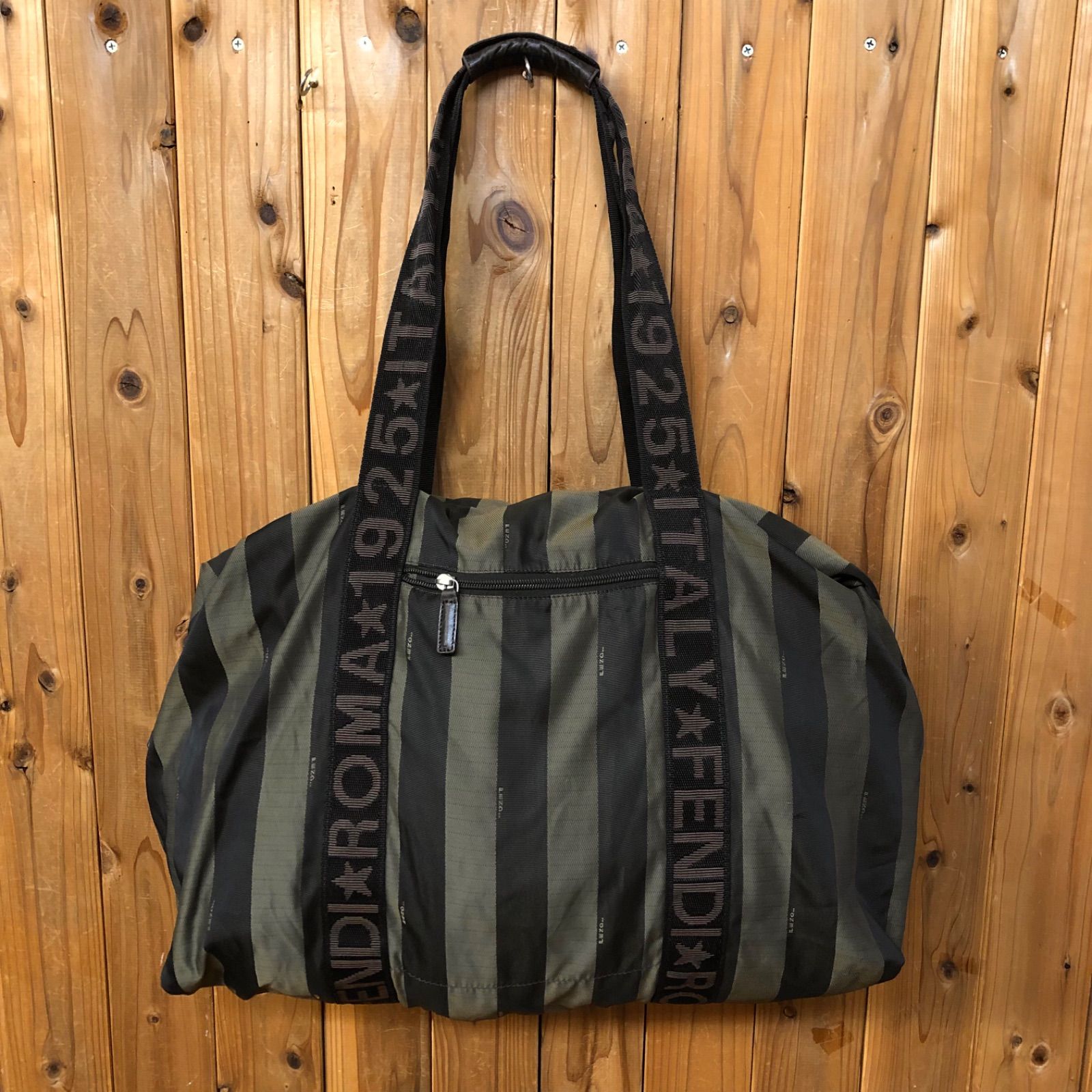 FENDI フェンディ ボストンバッグ 旅行用バッグ 大容量 トートバッグ 肩掛け 軽量 ペカン柄 FENDI ROMA 1925 ITALY オールドフェンディ ヴィンテージ