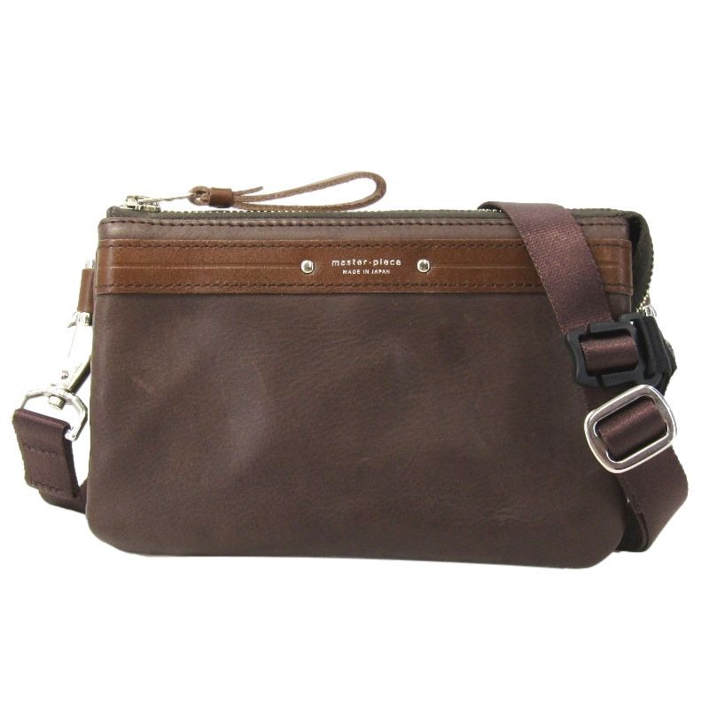 master-piece マスターピース ウォレットポーチ L Pollet 03160 ショルダーバッグ 2WAY 牛革 チョコ 61005604