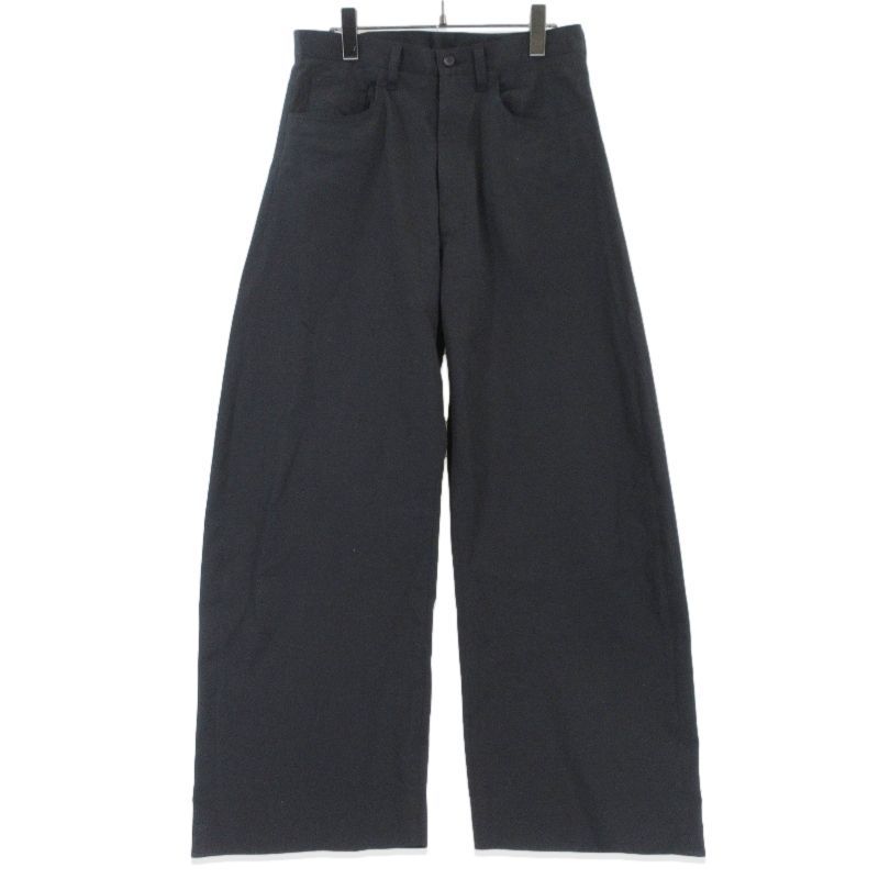 ssstein シュタイン コットンサテン ラウンドパンツ ST.1401 Cotton Satin Round Pants ジップフライ ブラック 黒 S 99000963