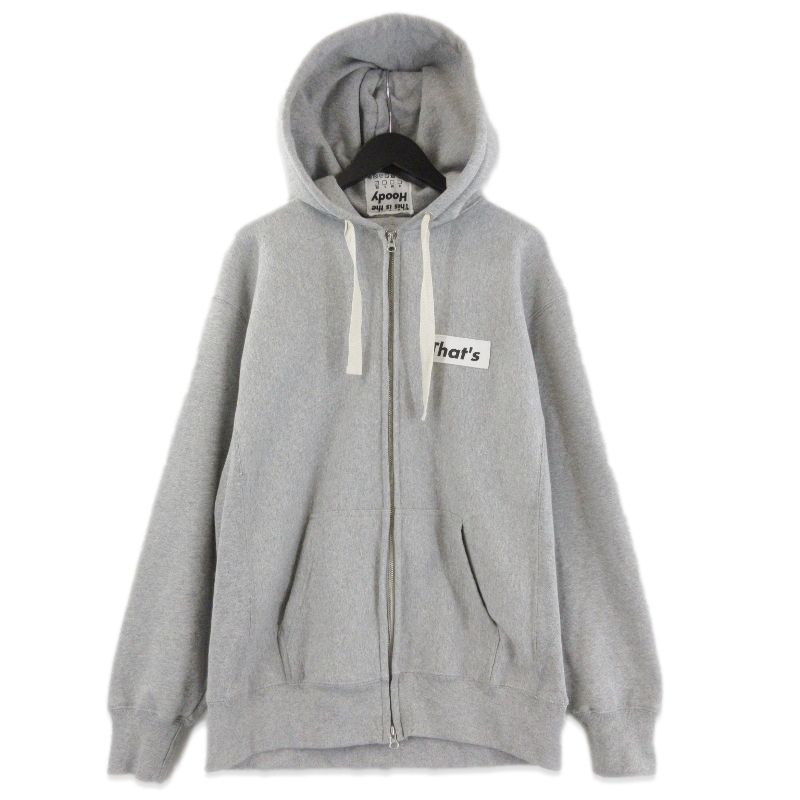 美品 That's ザッツ ジップパーカー The Hoody ZIP UP ヘビーウエイト フーディ ジップアップ 12oz コットン 日本製 グレー XL 71015772 美品 That's ザッツ ジップパーカー The Hoody ZIP UP ヘビーウエイト