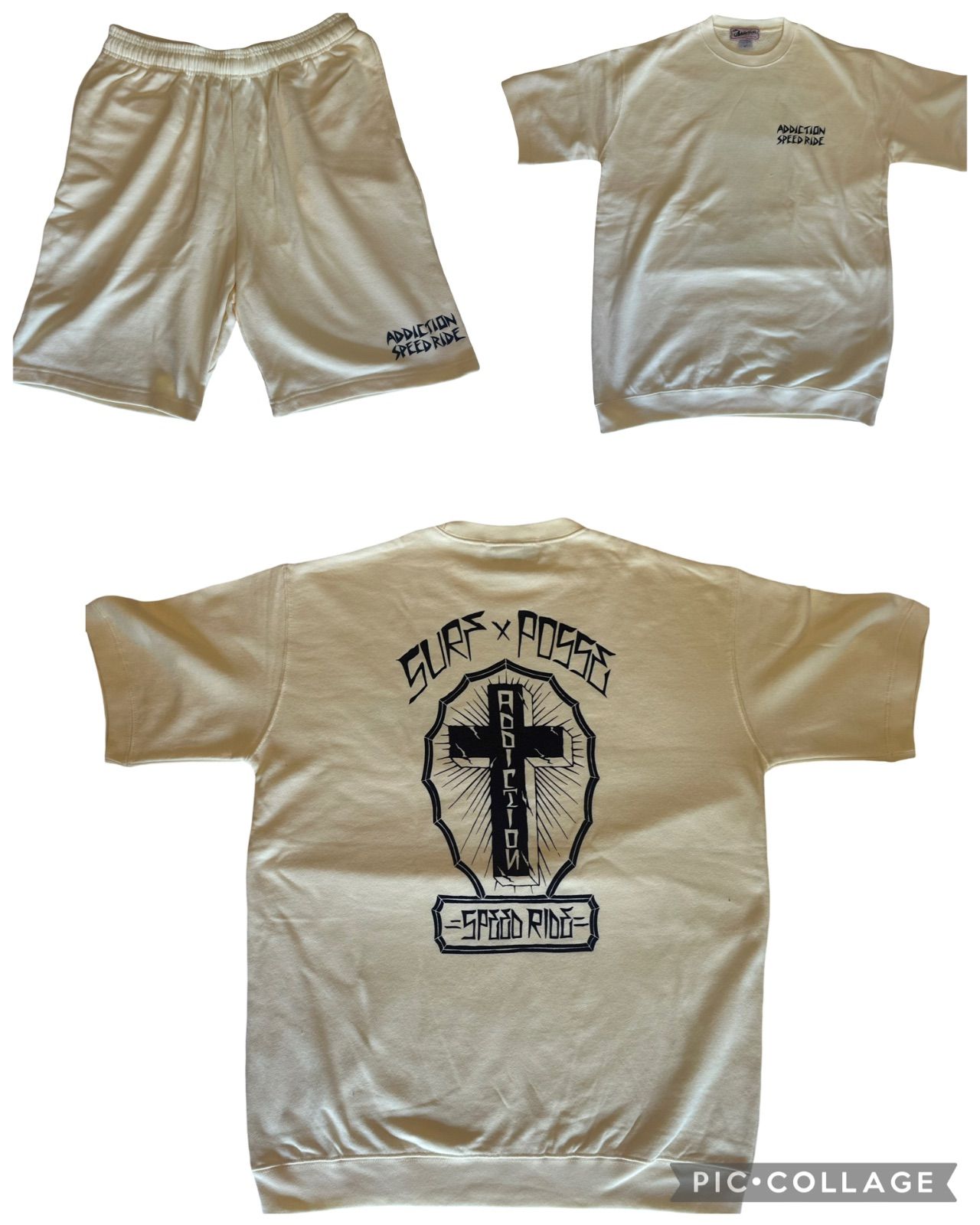 Addiction Kustom the Life” Speed Ride Surf Posse Sweat Shorts Set Up