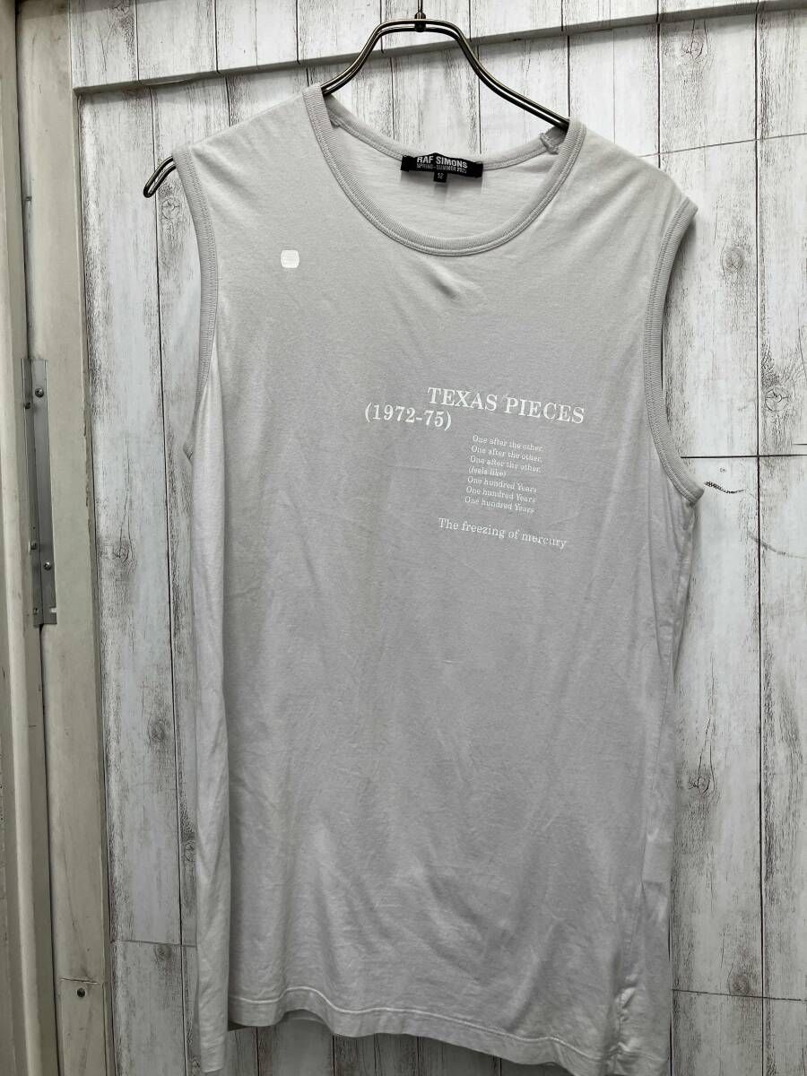 美品 RAF SIMONS ノースリーブ カットソー archive RAF SIMONS タンクトップ・ノースリーブ History of the world
