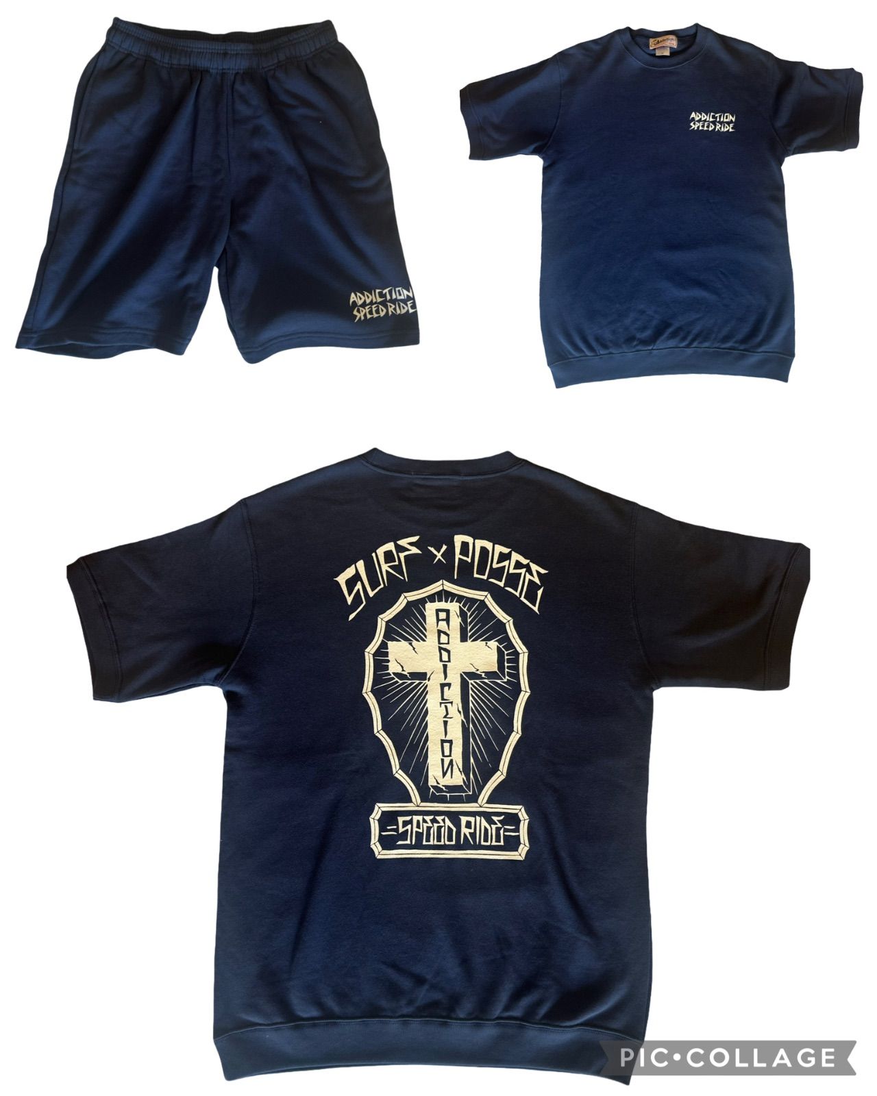 Addiction Kustom the Life” Speed Ride Surf Posse Sweat Shorts Set Up