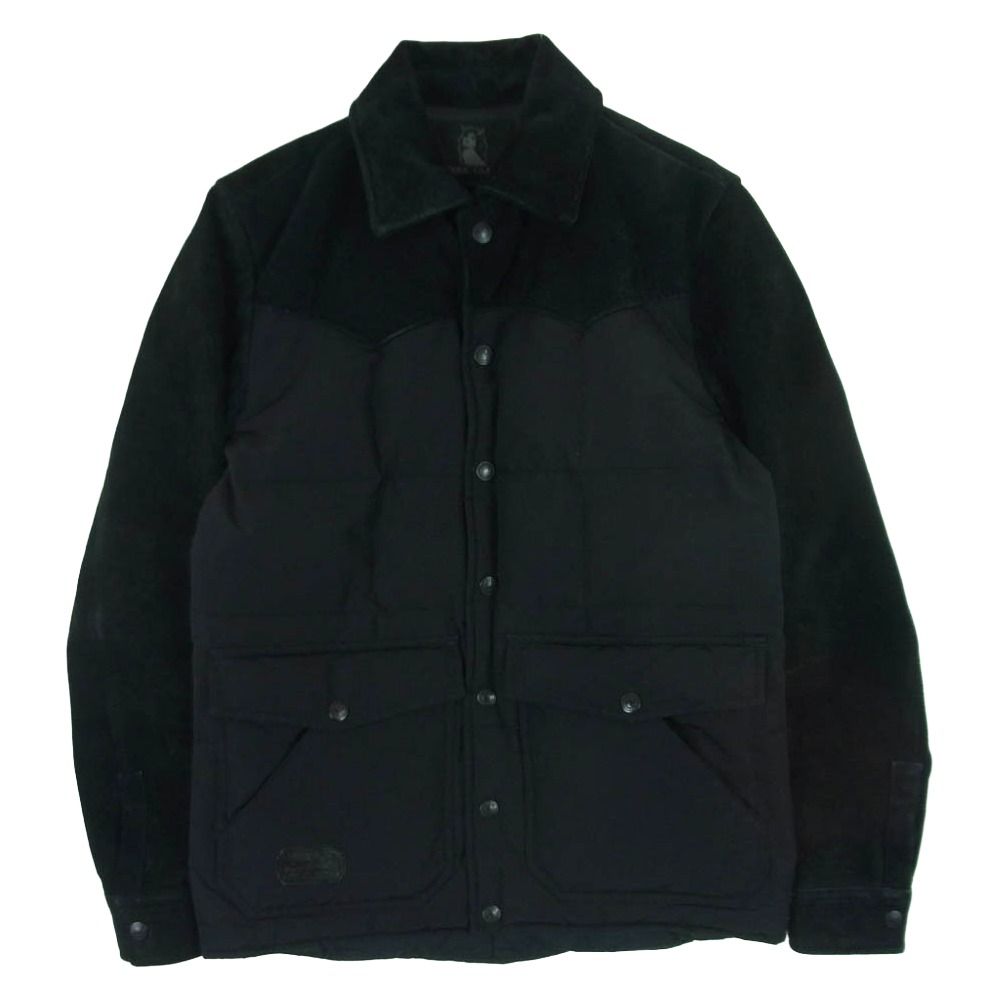 HYSTERIC GLAMOUR ヒステリックグラマー 4AB-1991 スエード ヨーク切替 ダウン ジャケット ブラック系 ダークネイビー系 S【中古】