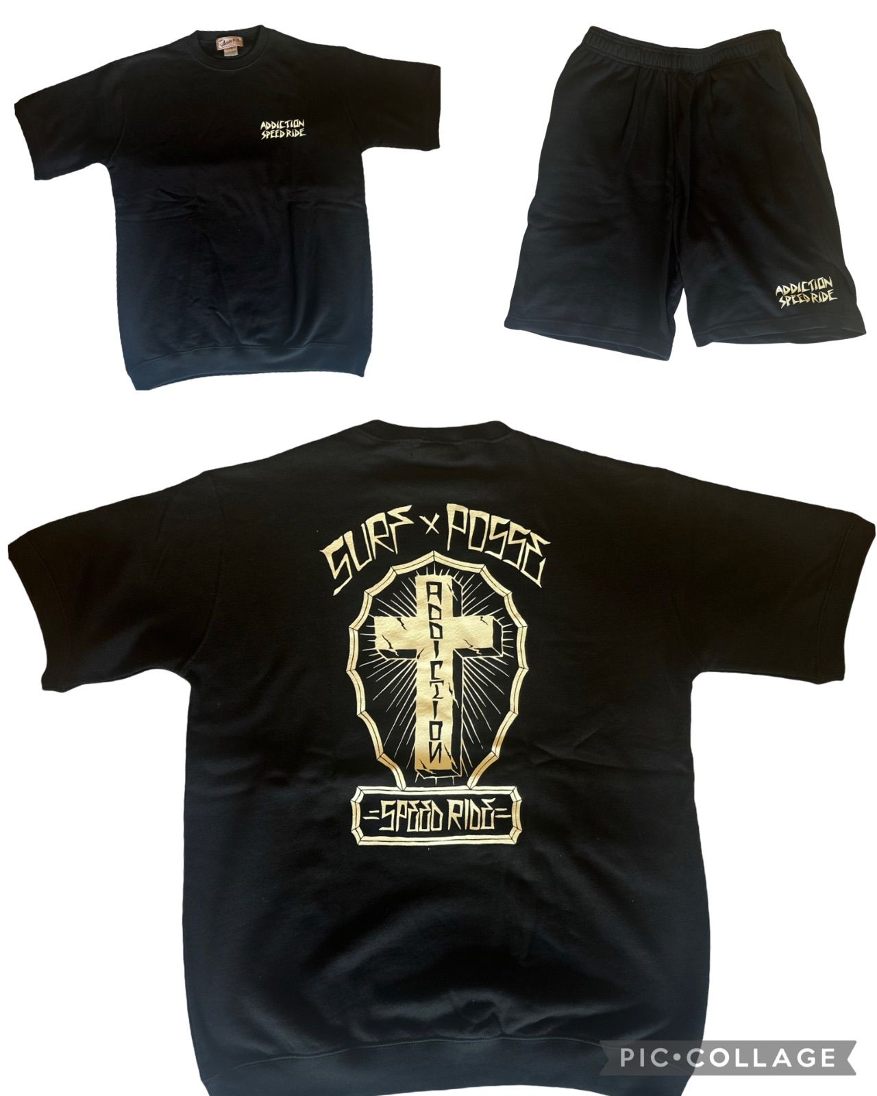 Addiction Kustom the Life” Speed Ride Surf Posse Sweat Shorts Set Up