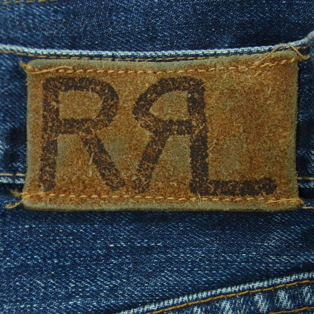 RRL ダブルアールエル ロゴ刺繍 セルビッチ ボタンフライ ダメージ加工