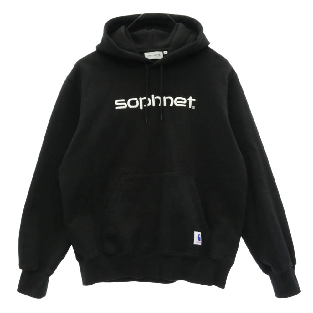 SOPHNET. ソフネット × CARHARTT HOODED SWEAT SHIRT カーハート フーデッド スウェットシャツ プルオーバー パーカー フーディー ブラック系 M【中古】
