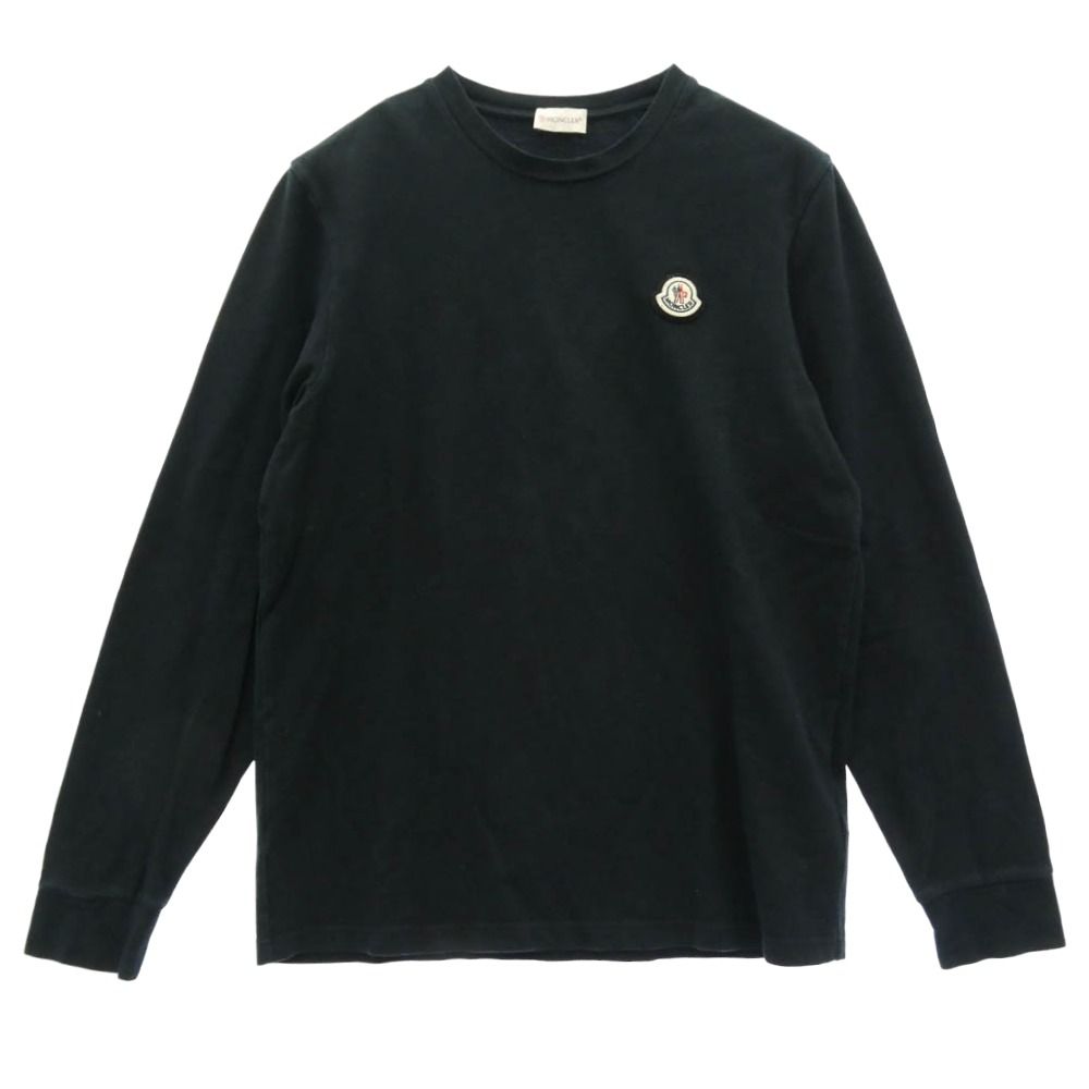 MONCLER モンクレール H20918D00005 LS TSHIRT ロングスリーブ クルーネック ロゴワッペン 長袖 Tシャツ カットソー ブラック ブラック系 M【中古】