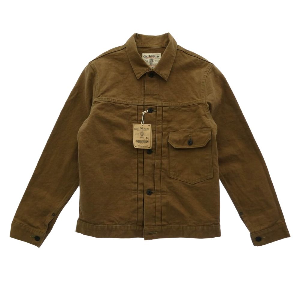 ONI DENIM 鬼デニム ONI-01507L-HOX-BRK 13oz Sulfur dye Heavy Oxford Brown Khaki Type 1 Jacket 硫化ヘビーオックス 1stタイプ ジャケット 【新古品】【未使用】【中古】