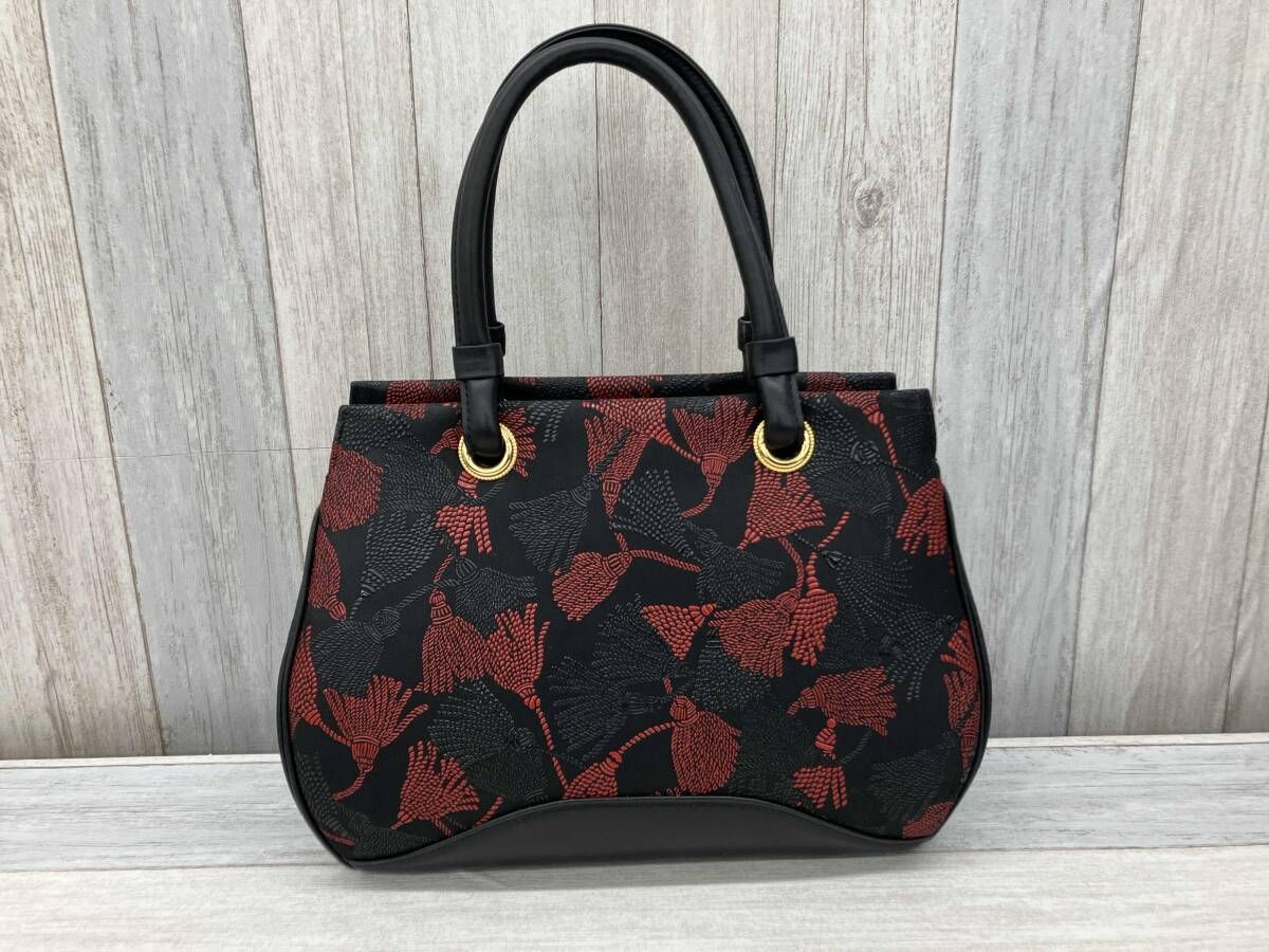 極美品 印傳屋 インデンヤ ベネッセージ ハンドバッグ レザー 房柄 タッセル 印傳屋／インデンヤ／INDEN-YA／ハンドバッグ ／ベネッセージ／レザー