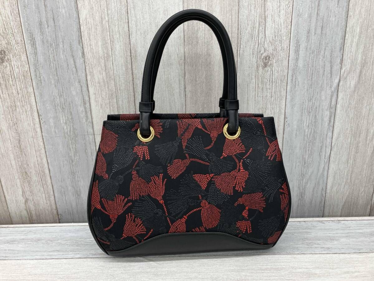 極美品 印傳屋 インデンヤ ベネッセージ ハンドバッグ レザー 房柄 タッセル 極美品 印傳屋 ハンドバッグ 甲州印伝 ベネッセージ 房柄 鹿革 漆 バイ