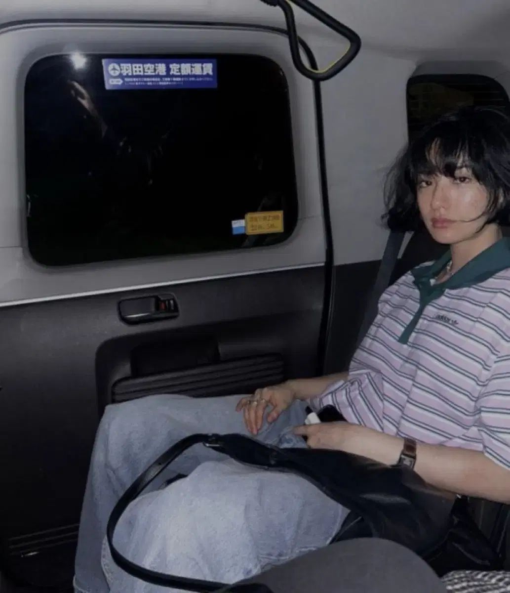 なな adidas 80s オーバーサイズ ストライプ ポロシャツ