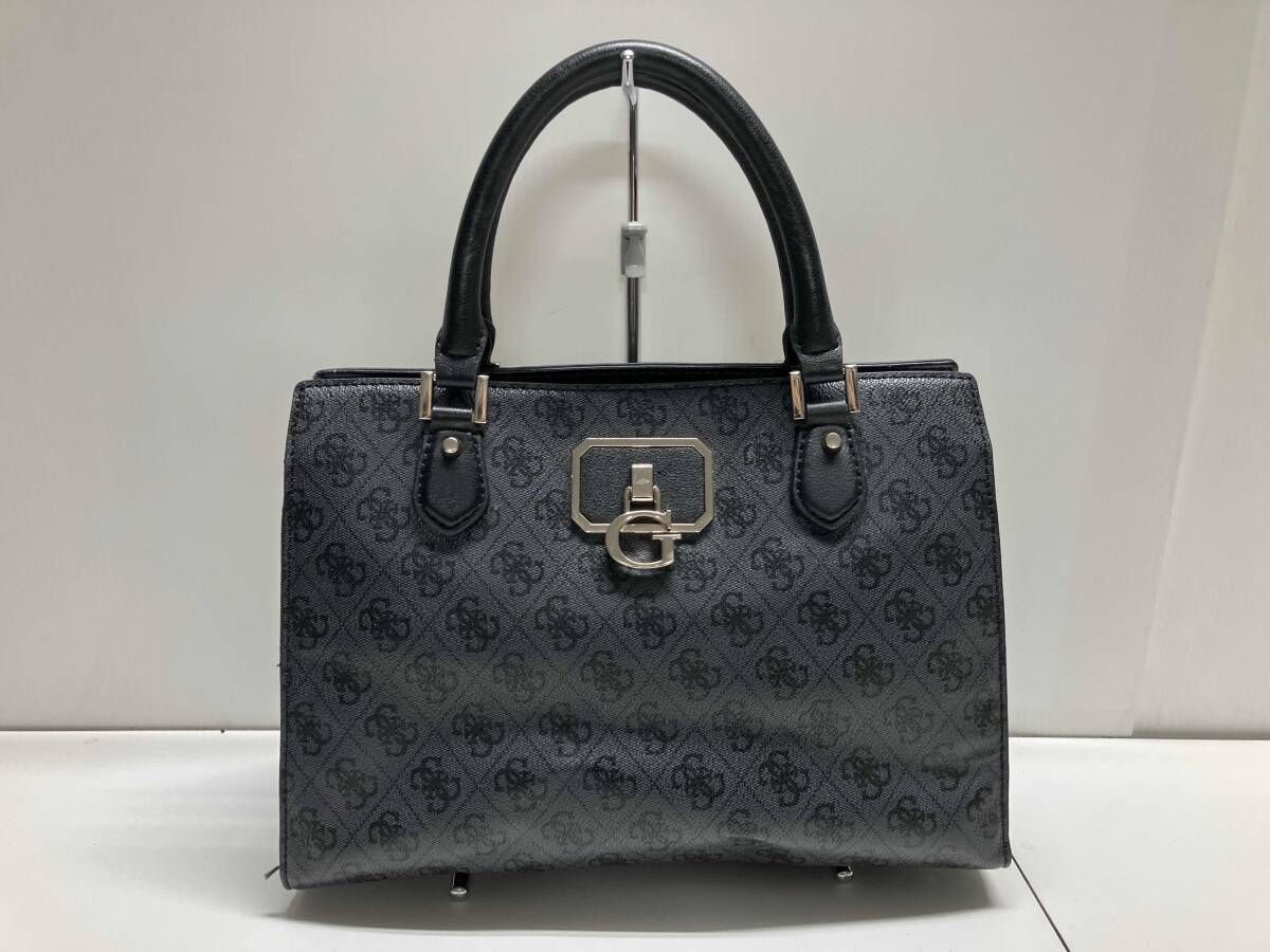 GUESS ゲス ハンドバッグ / ブラック・総柄 (ショルダー欠品)