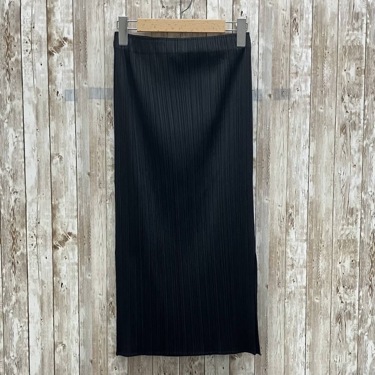 PLEATS PLEASE ISSEY MIYAKE イッセイミヤケ レディース プリーツスカート スカート スリットスカート ブラック size4 PP13-JG114