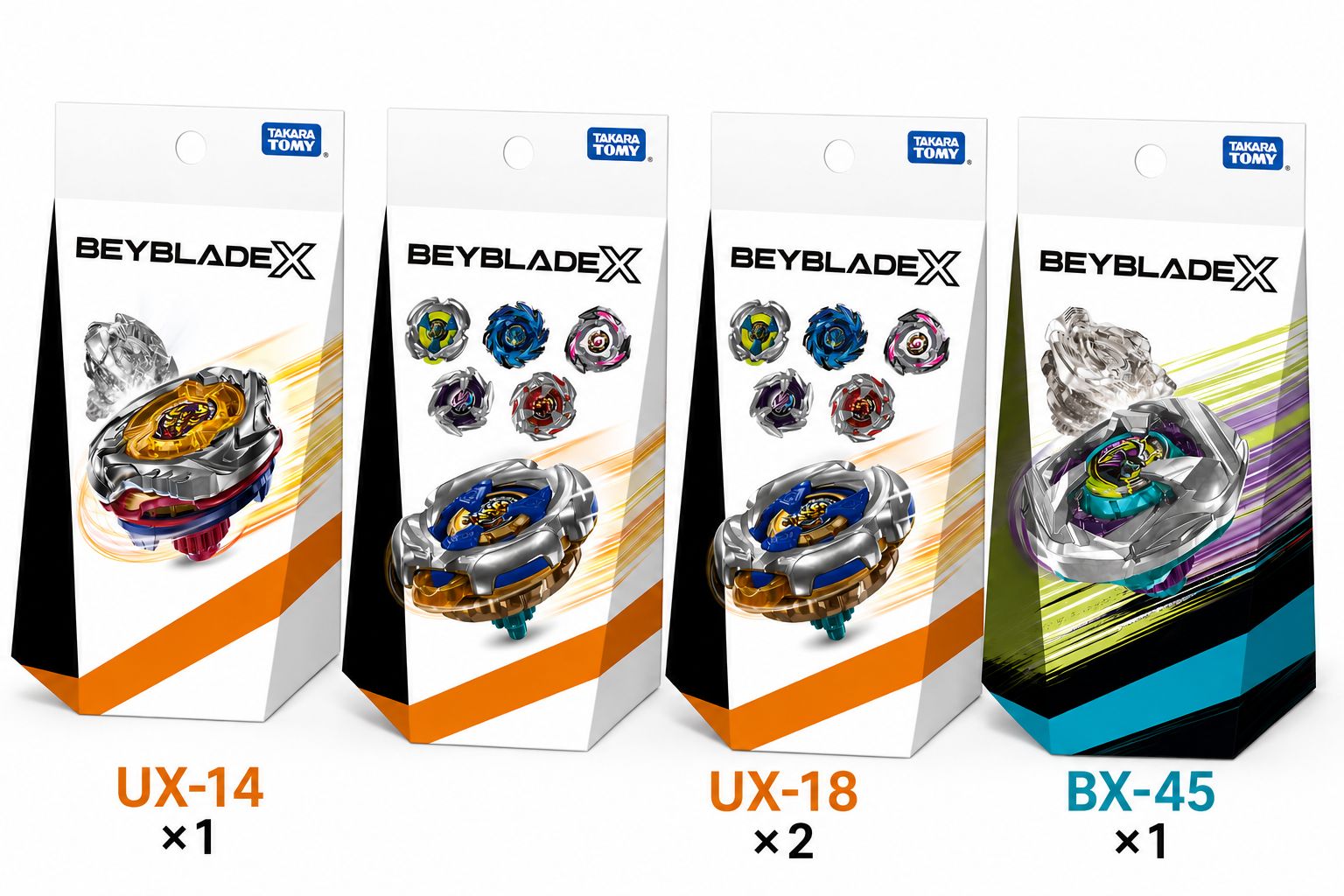 新品未開封】BEYBLADE X ベイブレードX UX-14 UX-18 BX-45 4個セット