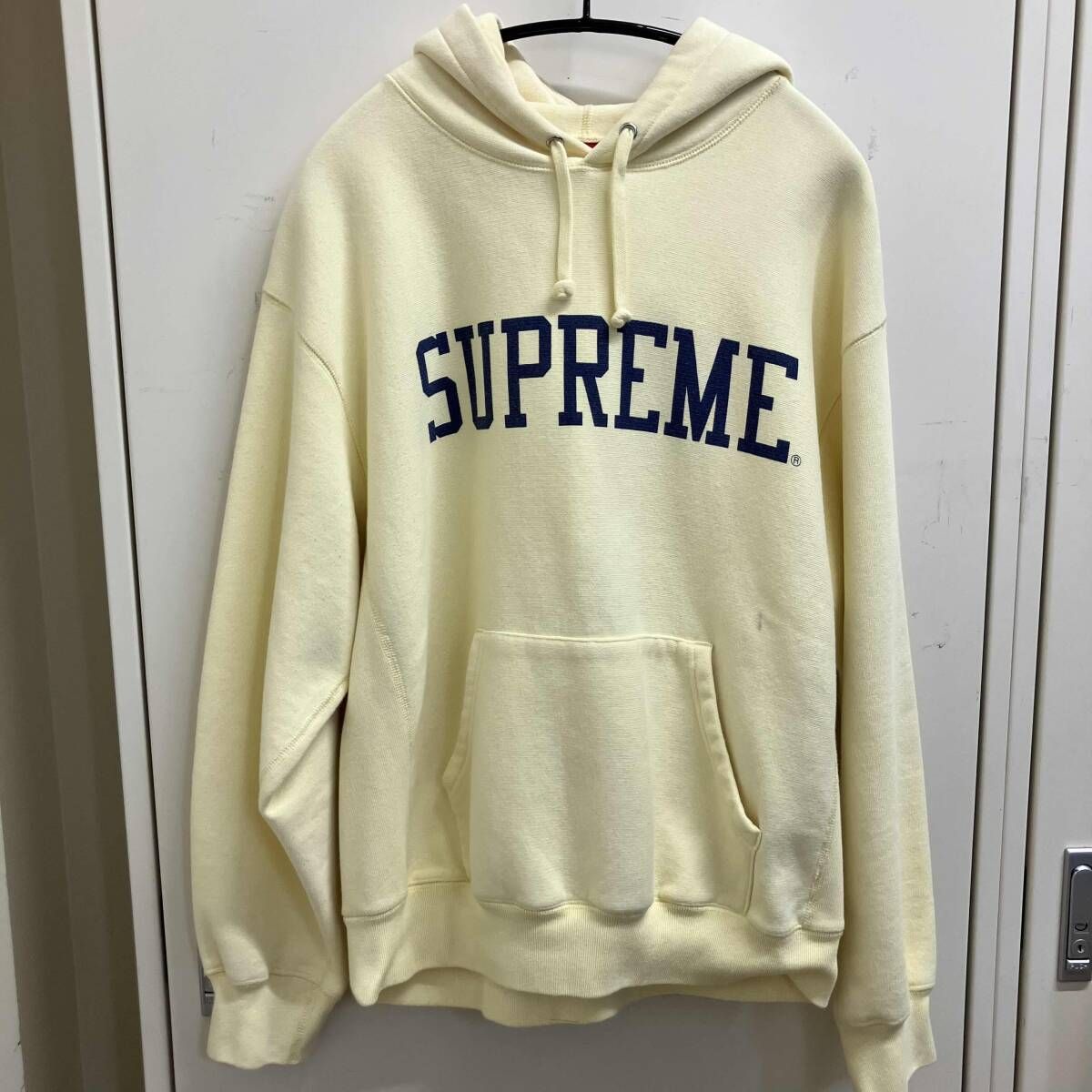 21ss Supreme denim logo hooded sweat shirt サイズL イエロー系 
