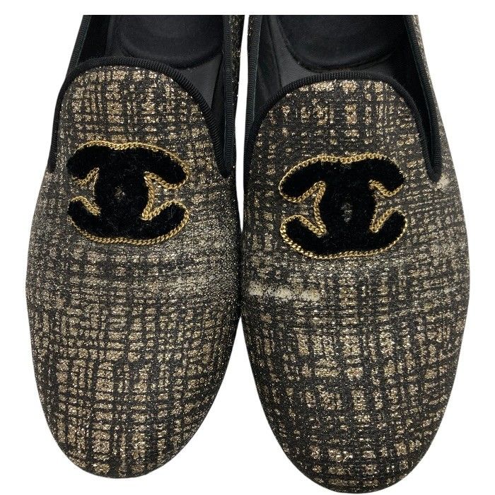 CHANEL/シャネル/ココマーク/パンプス/ツイード/ブラック黒/サイズ37.5/37 1/2/イタリア製/レディース/FB4409