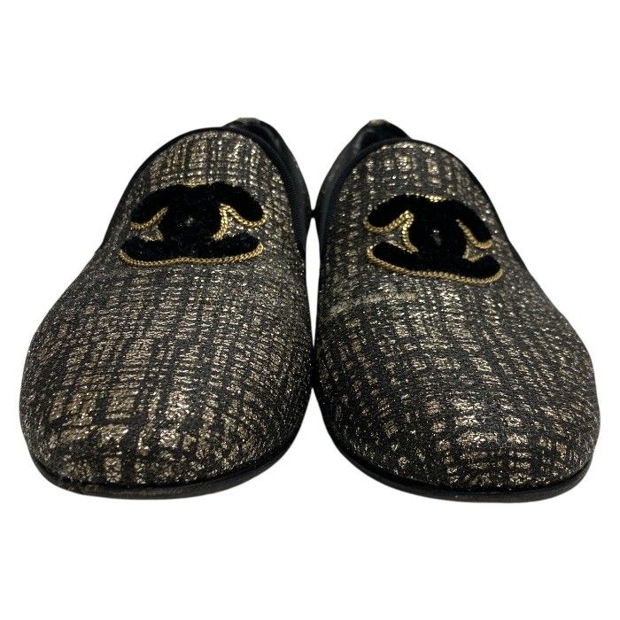 CHANEL/シャネル/ココマーク/パンプス/ツイード/ブラック黒/サイズ37.5/37 1/2/イタリア製/レディース/FB4409