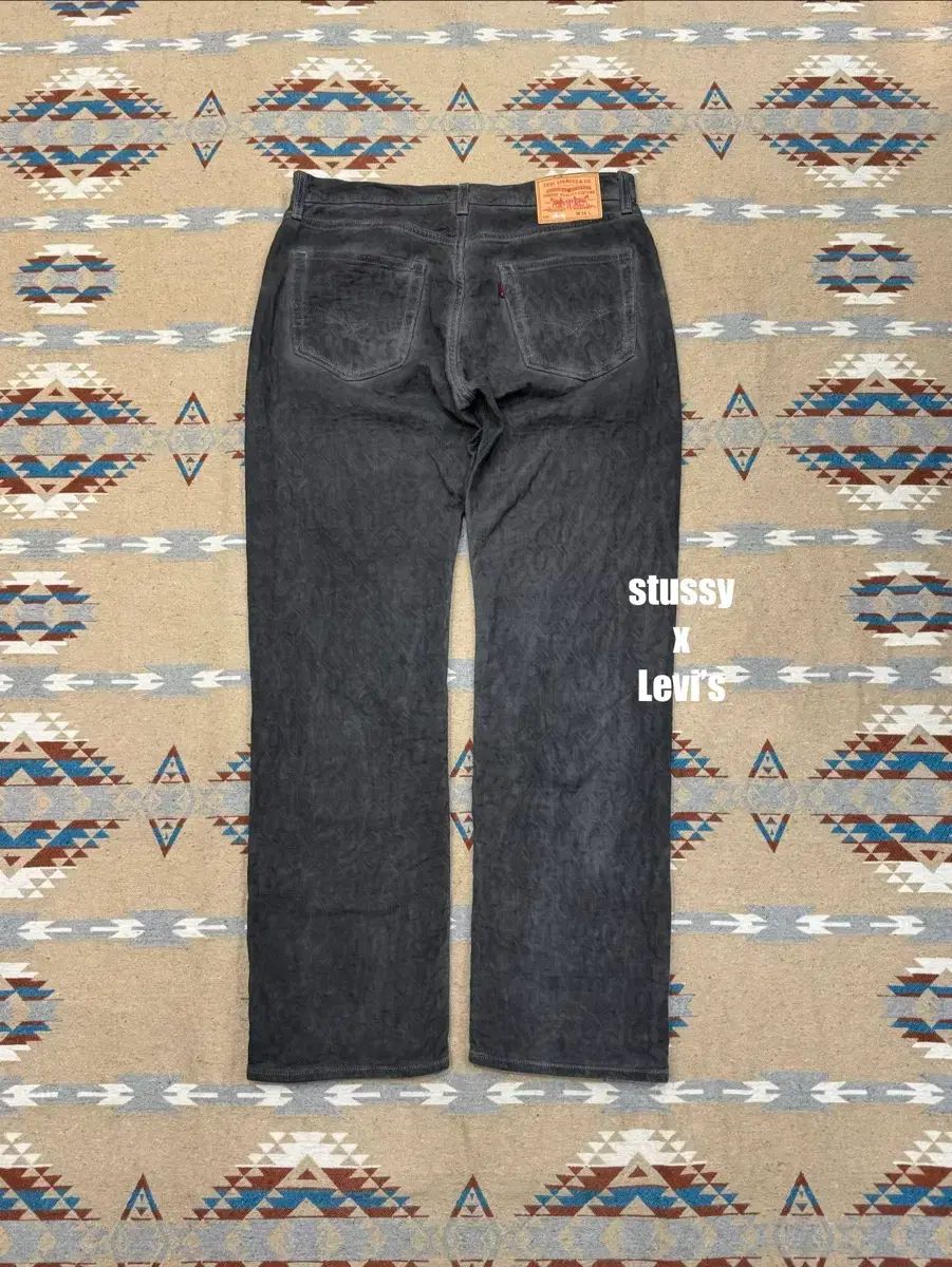 34 STUSSY x LEVI'S ジャカード ジーン ブラック