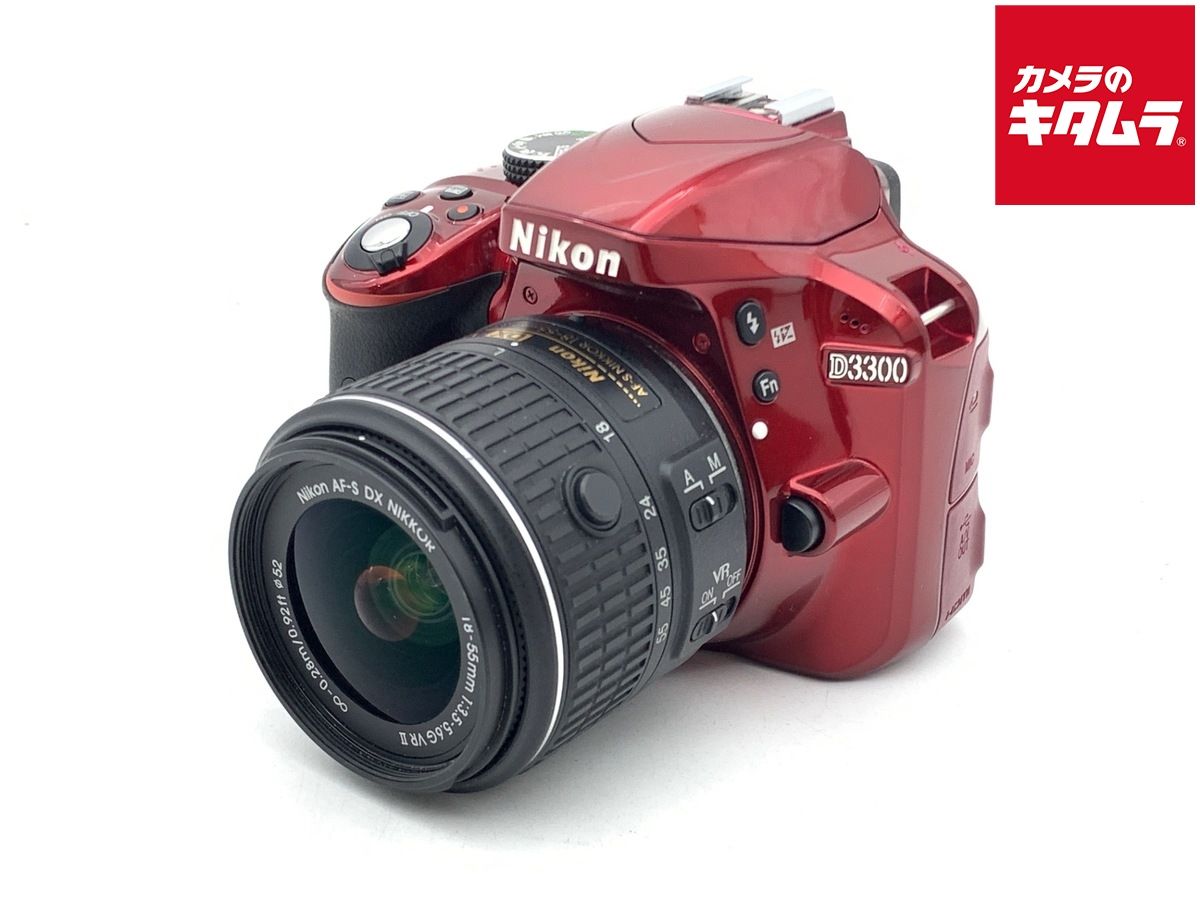 【中古】 【良品】 ニコン D3300 18-55 VR II レンズキット レッド