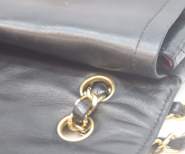 CHANEL シャネル 黒ラム ダブルフラップ パリ限定 ミニマトラッセ22