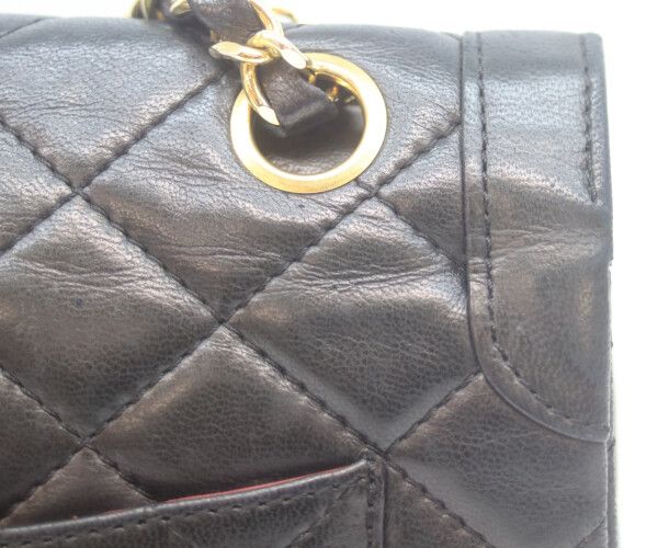 CHANEL シャネル 黒ラム ダブルフラップ パリ限定 ミニマトラッセ22