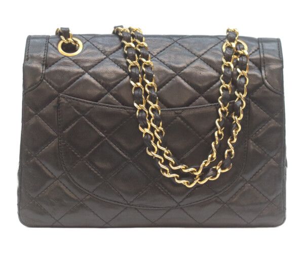CHANEL シャネル 黒ラム ダブルフラップ パリ限定 ミニマトラッセ22