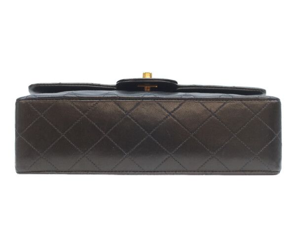 CHANEL シャネル A01113 黒ラム ゴールド金具 Wフラップ マトラッセ23