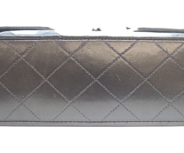 CHANEL シャネル A01113 黒ラム ゴールド金具 Wフラップ マトラッセ23