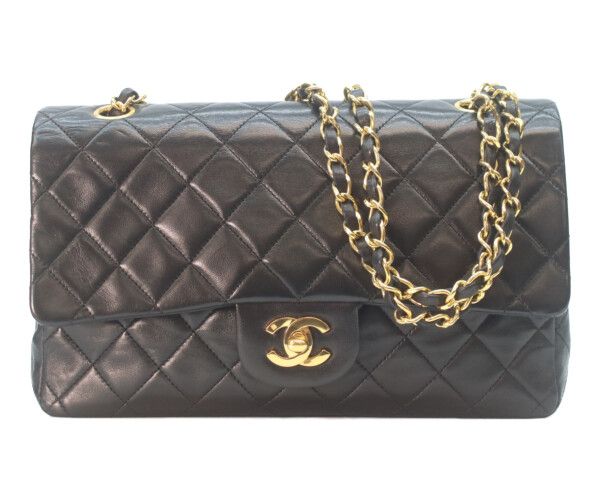 CHANEL シャネル 1番 A01112 黒ラム ゴールド金具 Wフラップ マトラッセ25 CHANEL シャネル 1番 A01112 黒ラム ゴールド金具 Wフラップ マトラッセ25