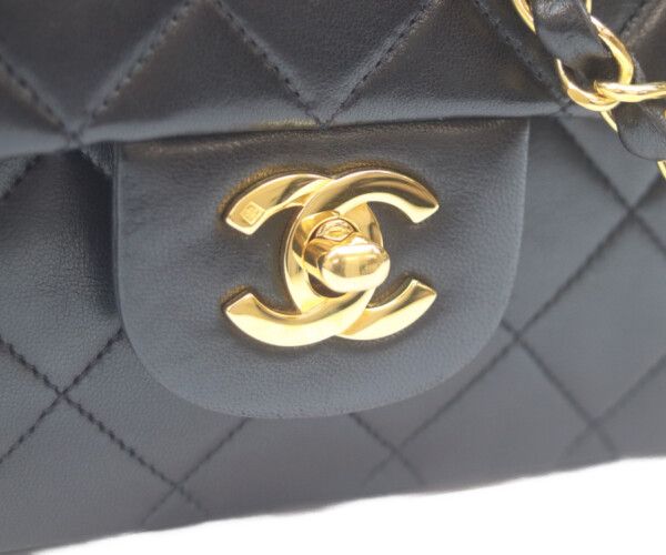 CHANEL シャネル A01112 黒ラム ゴールド金具 Wフラップ マトラッセ25 CHANEL シャネル A01112 黒ラム ゴールド金具 Wフラップ マトラッセ25