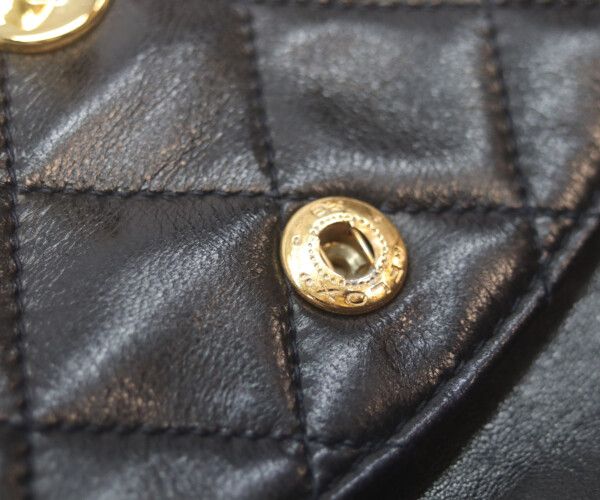 CHANEL シャネル A01113 黒ラム ゴールド金具 マトラッセ23